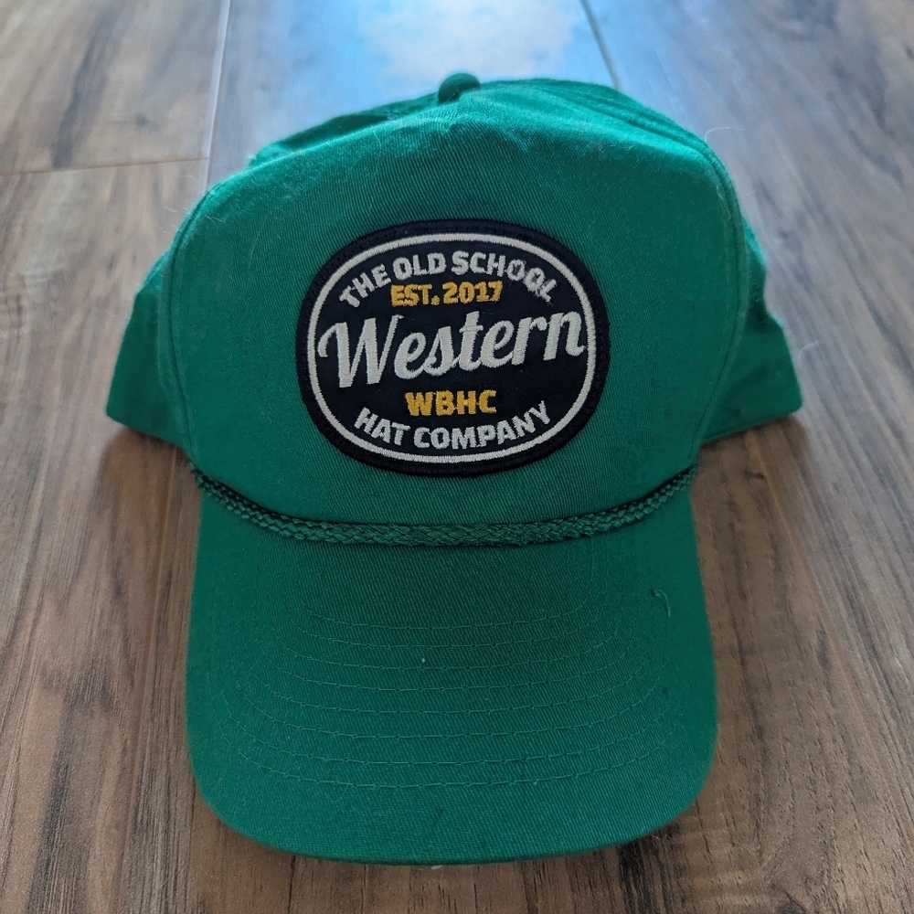 Emerald Green Western snapback Nylon hat. Adjustable snapback.